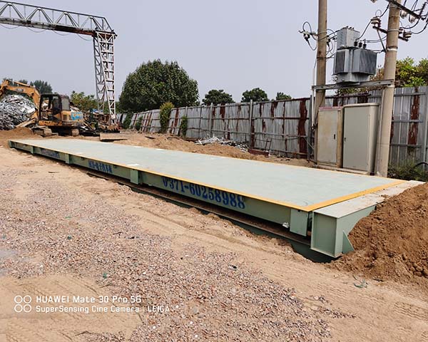 鄭州3/16米100噸鋼基礎(chǔ)地磅