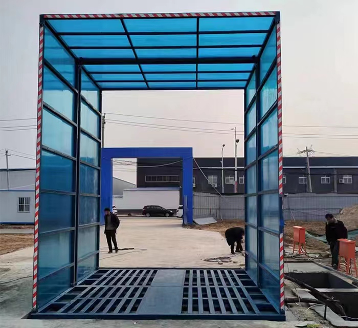 鄭州4/4/4.8全封閉工地洗車機(jī)安裝調(diào)試完畢